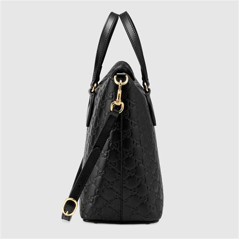 black gucci signature leather|Gucci black leather shoulder bag.